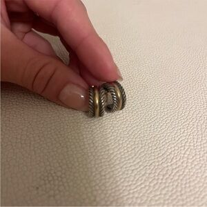 David Yurman Gold and Silver Twisted Earrings